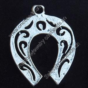 Pendant, Zinc Alloy Jewelry Findings, Lead-free, 24x32mm, Sold by Bag