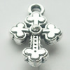 Pendant, Zinc Alloy Jewelry Findings, Lead-free, Cross 13x18mm, Sold by Bag