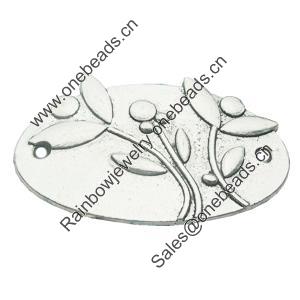 Connectors, Zinc Alloy Jewelry Findings, Lead-free, Flat Oval 37x23mm, Sold by Bag
