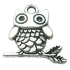 Pendant, Zinc Alloy Jewelry Findings, Lead-free, Owl 23x25mm, Sold by Bag