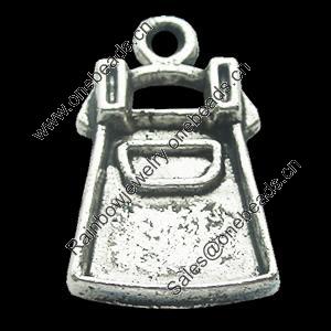 Pendant, Zinc Alloy Jewelry Findings, Lead-free, 10x18mm, Sold by Bag