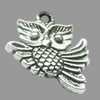 Pendant, Zinc Alloy Jewelry Findings, Lead-free, Owl 15x18mm, Sold by Bag