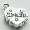 Pendant, Zinc Alloy Jewelry Findings, Lead-free, Heart 12x15mm, Sold by Bag