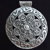 Pendant, Zinc Alloy Jewelry Findings, Lead-free, 62x72mm, Sold by Bag