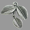 Pendant, Zinc Alloy Jewelry Findings, Lead-free, Leaf 23x26mm, Sold by Bag
