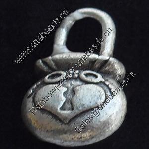 Pendant, Zinc Alloy Jewelry Findings, Lead-free, 9x14mm, Sold by Bag