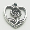 Pendant, Zinc Alloy Jewelry Findings, Lead-free, Heart 16x18mm, Sold by Bag