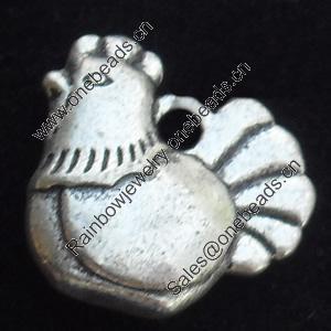 Pendant, Zinc Alloy Jewelry Findings, Lead-free, 12x17mm, Sold by Bag