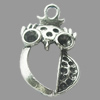 Pendant, Zinc Alloy Jewelry Findings, Lead-free, Heart 16x30mm, Sold by Bag