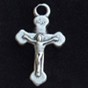 Pendant, Zinc Alloy Jewelry Findings, Lead-free, Cross, 11x19mm, Sold by Bag