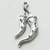 Pendant, Zinc Alloy Jewelry Findings, Lead-free, 14x31mm, Sold by Bag