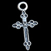 Pendant, Zinc Alloy Jewelry Findings, Lead-free, Cross, 10x19mm, Sold by Bag