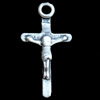 Pendant, Zinc Alloy Jewelry Findings, Lead-free, Cross, 11x22mm, Sold by Bag