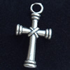 Pendant, Zinc Alloy Jewelry Findings, Lead-free, Cross, 10x20mm, Sold by Bag