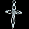 Pendant, Zinc Alloy Jewelry Findings, Lead-free, Cross, 16x26mm, Sold by Bag