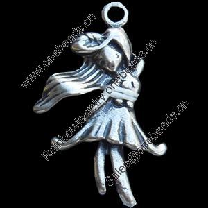 Pendant, Zinc Alloy Jewelry Findings, Lead-free, 18x27mm, Sold by Bag