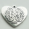 Pendant, Zinc Alloy Jewelry Findings, Lead-free, Heart 32x28mm, Sold by Bag