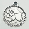 Pendant, Zinc Alloy Jewelry Findings, Lead-free, 17x20mm, Sold by Bag