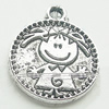 Pendant, Zinc Alloy Jewelry Findings, Lead-free, 17x20mm, Sold by Bag