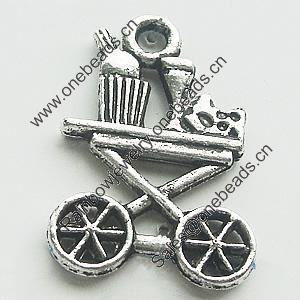 Pendant, Zinc Alloy Jewelry Findings, Lead-free, 15x22mm, Sold by Bag