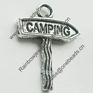 Pendant, Zinc Alloy Jewelry Findings, Lead-free, 17x22mm, Sold by Bag