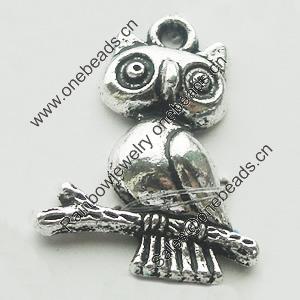 Pendant, Zinc Alloy Jewelry Findings, Lead-free, Owl 18x14mm, Sold by Bag