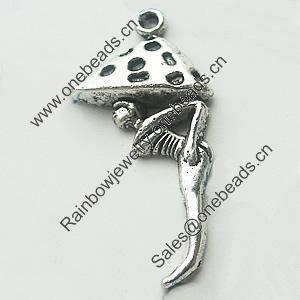 Pendant, Zinc Alloy Jewelry Findings, Lead-free, 16x34mm, Sold by Bag