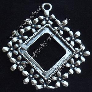 Zinc Alloy Pendant Settings, Lead-free, Outside diameter:33x35mm Inside diameter:20mm, Sold by Bag