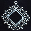 Zinc Alloy Pendant Settings, Lead-free, Outside diameter:33x35mm Inside diameter:20mm, Sold by Bag