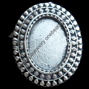 Zinc Alloy Pendant Settings, Lead-free, Outside diameter:24x30mm Inside diameter:13x19mm, Sold by Bag