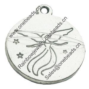 Pendant, Zinc Alloy Jewelry Findings, Lead-free, 18x20mm, Sold by Bag