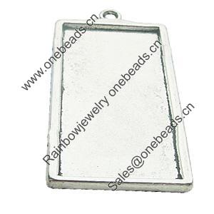 Zinc Alloy Pendant Settings, Lead-free, Outside diameter:27x54mm, Interior diameter:22.3x44.8mm, Sold by Bag