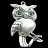 Pendant, Zinc Alloy Jewelry Findings, Lead-free, Owl 36x62mm, Sold by Bag