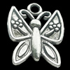 Pendant, Zinc Alloy Jewelry Findings, Lead-free, Butterfly 26x34mm, Sold by Bag