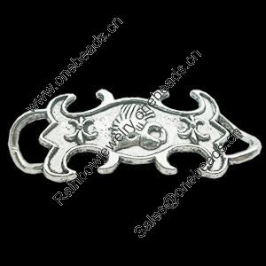 Connectors, Zinc Alloy Jewelry Findings, Lead-free, 40x17mm, Sold by Bag