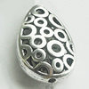 Hollow Bali Beads Zinc Alloy Jewelry Findings, Leaf-free, 20x14mm, Sold by Bag