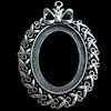 Zinc Alloy Pendant Settings, Lead-free, Outside diameter:45x64mm Inside diameter:29x38mm, Sold by Bag