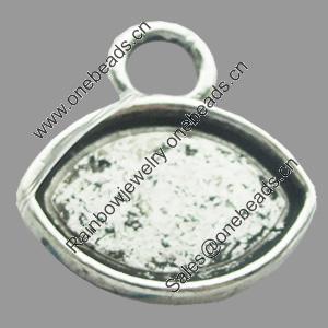 Zinc Alloy Pendant Settings, Lead-free, Outside diameter:19x20mm, Interior diameter:17x12mm, Sold by Bag