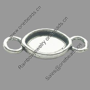 Zinc Alloy Pendant Settings, Lead-free, Outside diameter:23x11mm, Interior diameter:12x8mm, Sold by Bag