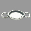 Zinc Alloy Pendant Settings, Lead-free, Outside diameter:23x11mm, Interior diameter:12x8mm, Sold by Bag