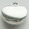 Pendant, Zinc Alloy Jewelry Findings, Lead-free, Heart 15x16mm, Sold by Bag