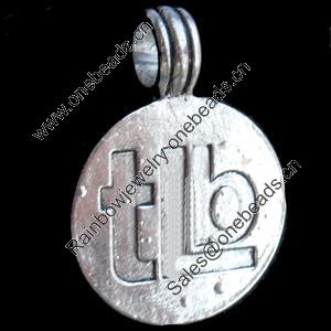 Pendant, Zinc Alloy Jewelry Findings, Lead-free, 26x36mm, Sold by Bag