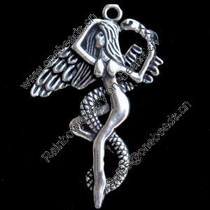 Pendant, Zinc Alloy Jewelry Findings, Lead-free, 27x40mm, Sold by Bag