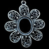 Zinc Alloy Pendant Settings, Lead-free, Outside diameter:27x32mm Inside diameter:10x12.5mm, Sold by Bag