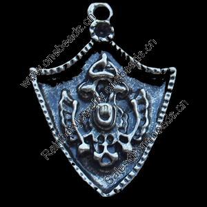 Pendant, Zinc Alloy Jewelry Findings, Lead-free, 22x30mm, Sold by Bag