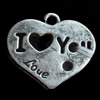 Pendant, Zinc Alloy Jewelry Findings, Lead-free, 22x19mm, Sold by Bag