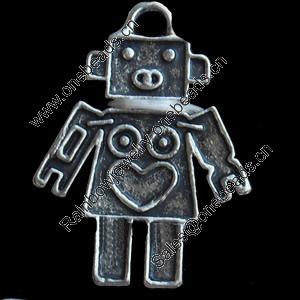 Pendant, Zinc Alloy Jewelry Findings, Lead-free, 20x26mm, Sold by Bag