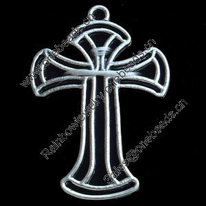 Pendant, Zinc Alloy Jewelry Findings, Lead-free, Cross, 26x37mm, Sold by Bag