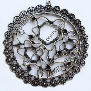 Pendant, Zinc Alloy Jewelry Findings, Lead-free, 57x60mm, Sold by Bag