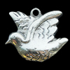 Pendant, Zinc Alloy Jewelry Findings, Lead-free, Bird 28x26mm, Sold by Bag